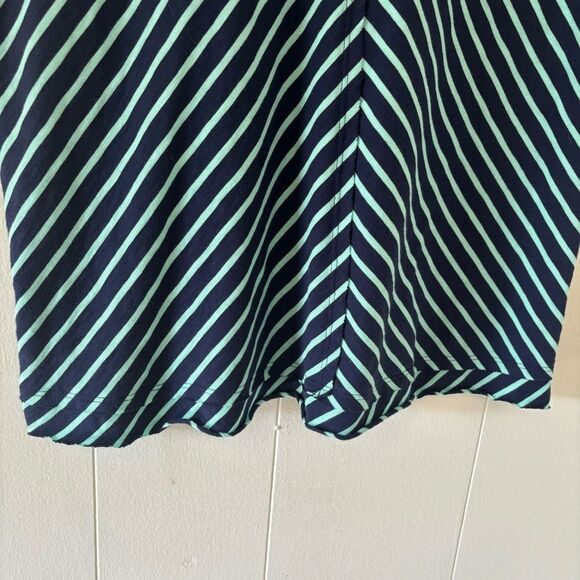 Soft Surroundings Pima Cotton Indra Blue Striped Short Sleeve Tee Medium Boho - Picture 6 of 12